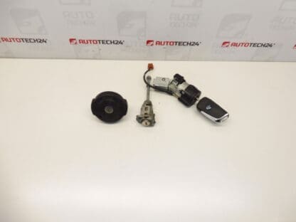 Set of locks and 1 key Citroën Peugeot 4162KF 1609233980 1606423680