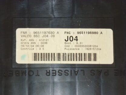 ECU Valeo BSI J04-00 Peugeot 307 9651197680